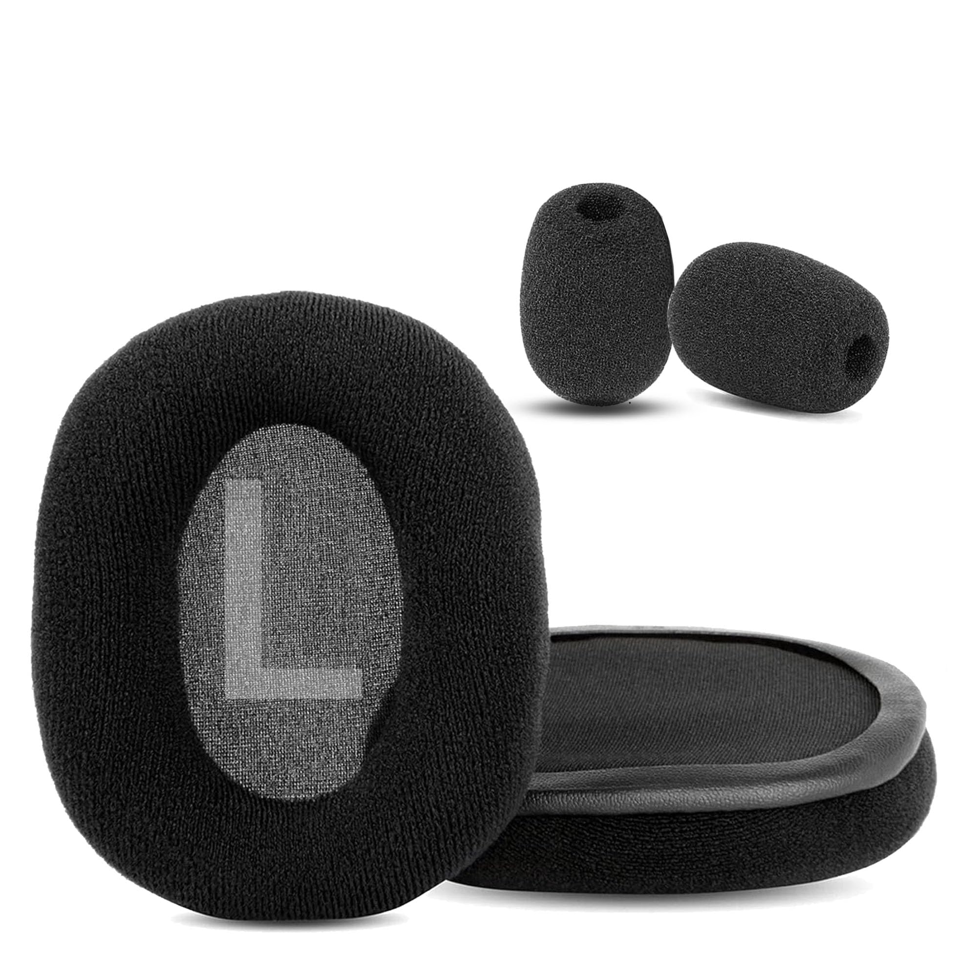 Soft Fabric Ear Pads Replacement Compatible with Creative Sound BlasterX H7 BlasterX H5 Gaming Headphones Ear Pads Cushion (Soft Fabric/High Density Foam)