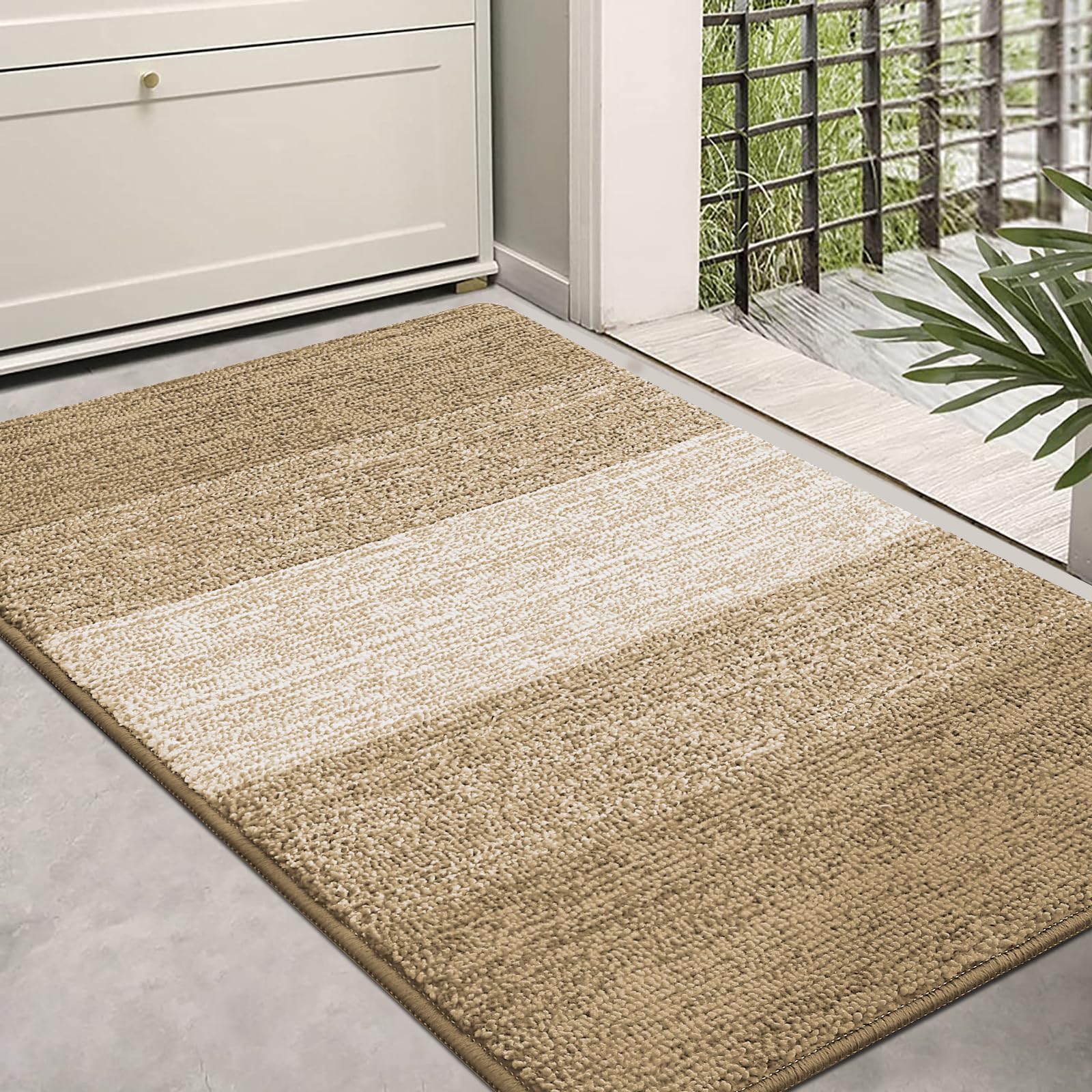 Homaxy Door Mats Indoor, Machine Washable Soft Doormats, Dirt Trapper Super Absorbent Entrance Rug