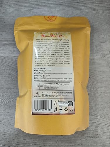 Miniatura 7 de CoolCrafts Candelilla - Pellets de cera vegana para cosméticos, bricolaje, fabricación de jabón y velas, alternativa a la cera de abeja, 14 onzas