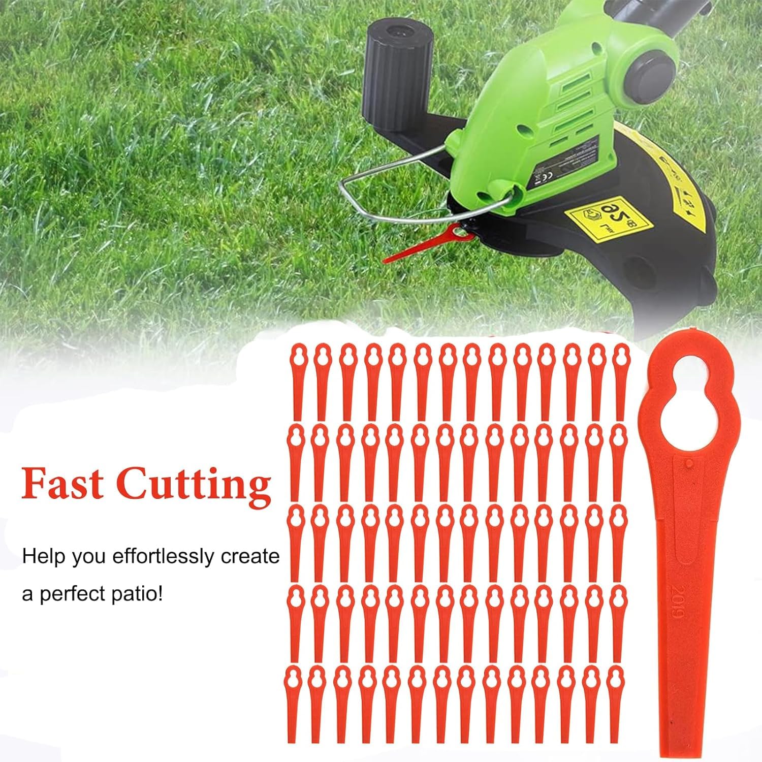 Lot de 100 Lames Compatible pour Coupe Bordure Stihl PolyCut 2-2 PolyCut 3-2, FSA 45 FSA 57 FSE 52, Lames en Plastique pour Coupe Bordure Stihl sans Fil