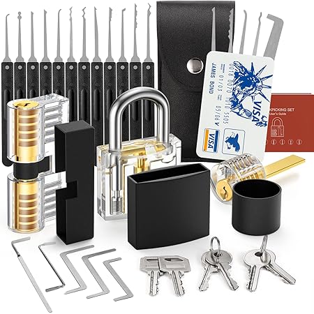 Kit de Crochetage Serrure 32 Pièces, Kit De Lock Picking avec 3