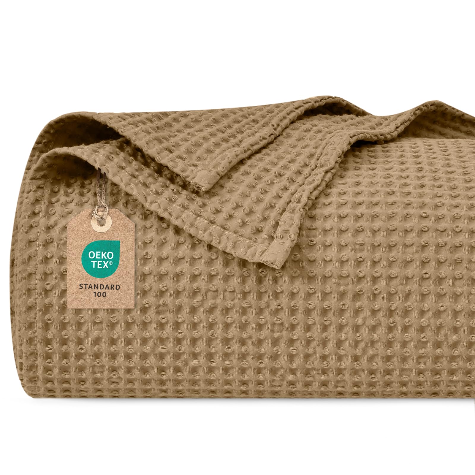 PHF 100% Baumwolle Waffel Kuscheldecke, Vielseitige Leichte Wohndecke