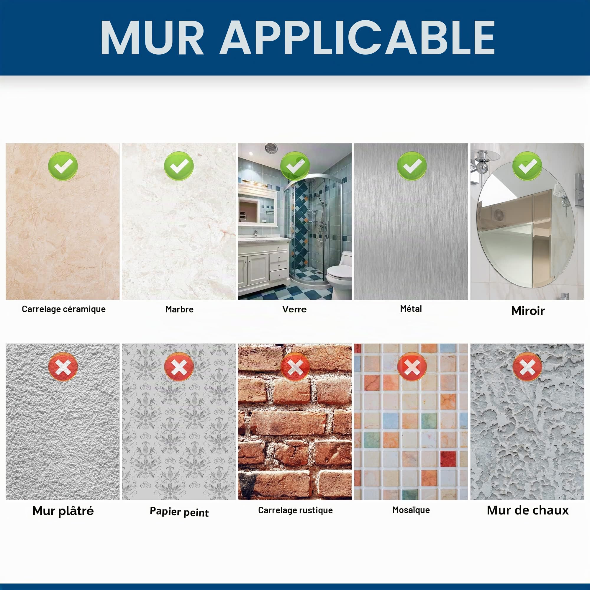 Porte-serviettes de bain autocollant, double porte-serviettes adhésif pour salle de bain murale, porte-serviettes de cuisine en acier inoxydable, noir