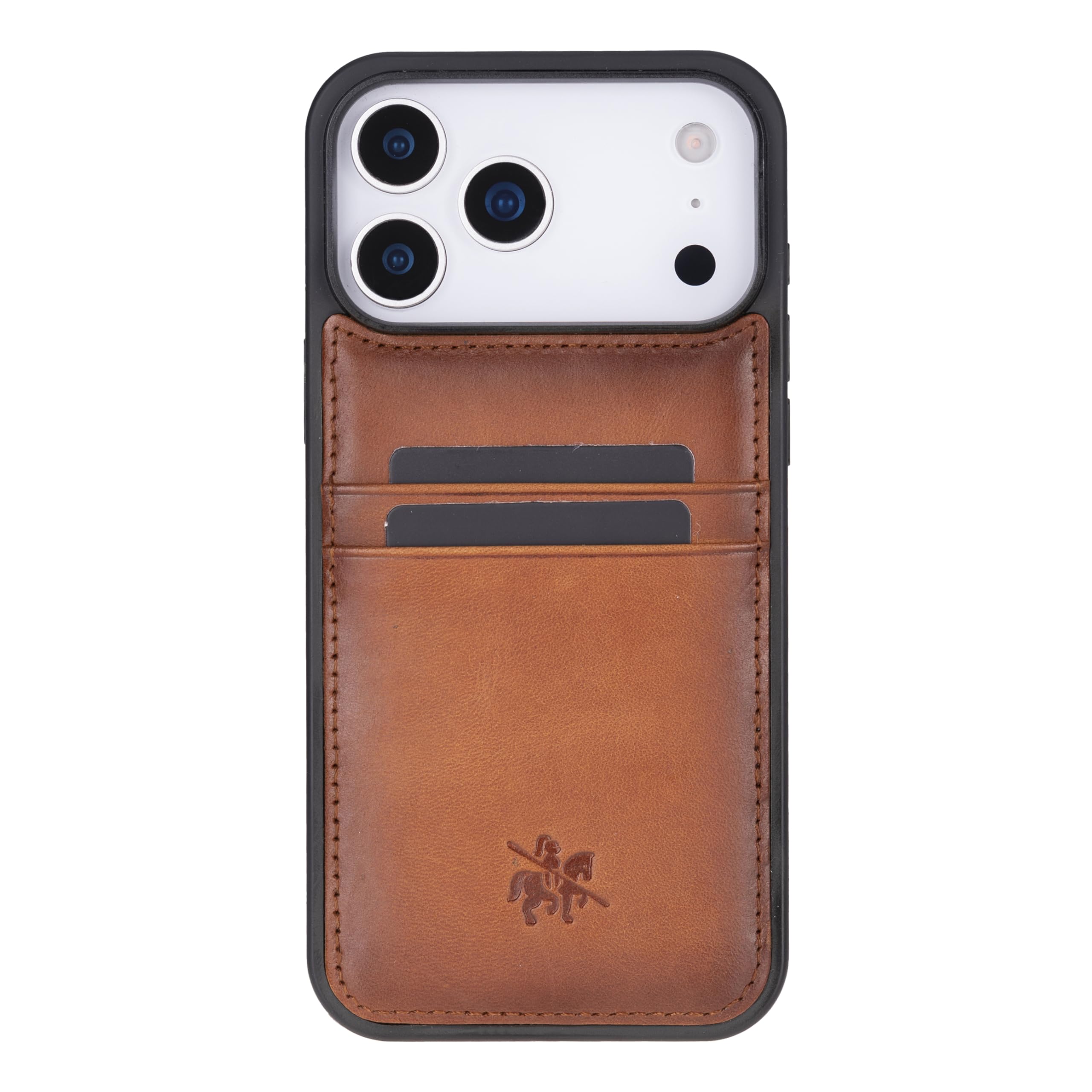 Venito Capri - Funda de piel de grano completo hecha a mano para iPhone 17 Pro Max (6.9 pulgadas), tarjetero, ajuste delgado, bloqueo RFID, protección de cámara, resistente a caídas y impactos, marrón