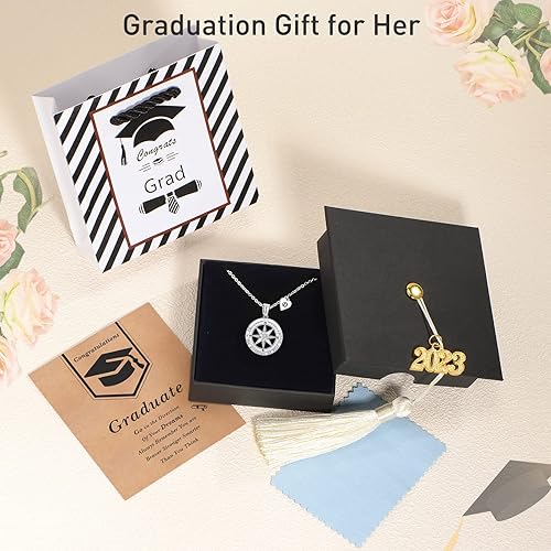 Miniatura 3 de Regalos de graduación para ella 2023, collar de brújula, collar de graduación, regalos de graduación 2023, regalos de graduación de escuela