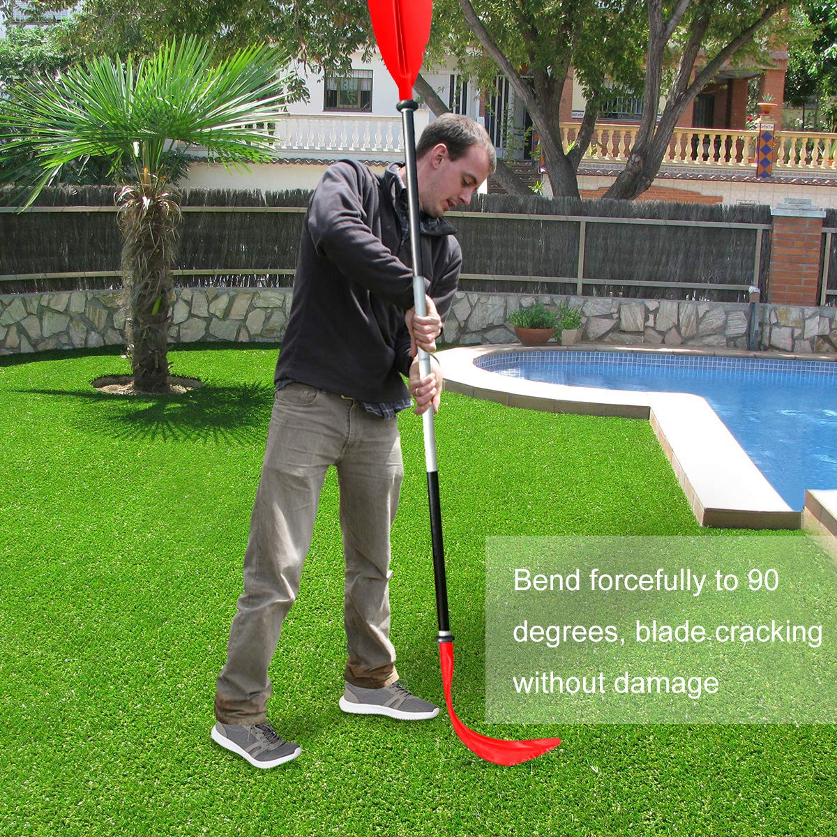 Pagaia Doppia per Kayak 222cm, Pagaia Canoa Regolabile Alluminio per Canoa Kayak SUP Barche Gommone, Pagaia Kayak Smontabile