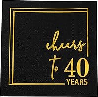 Vista 9 de Servilletas de cóctel para celebrar años - paquete de 50 - servilletas de cumpleaños desechables de 3 capas de 5x5 pulgadas, servilletas de papel