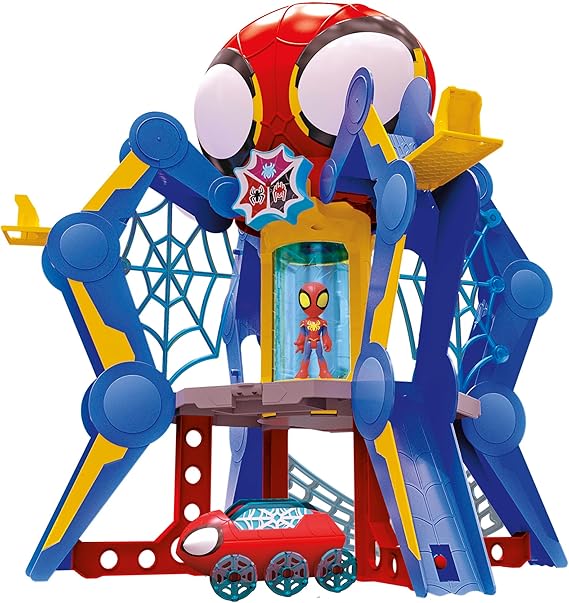 Spidey and His Amazing Friends Web-Spinners Web-Quarters, Kids Playset with Action Figure, Vehicle, and Accessories, Marvel Super Hero Toys, Ages 3 and Up
