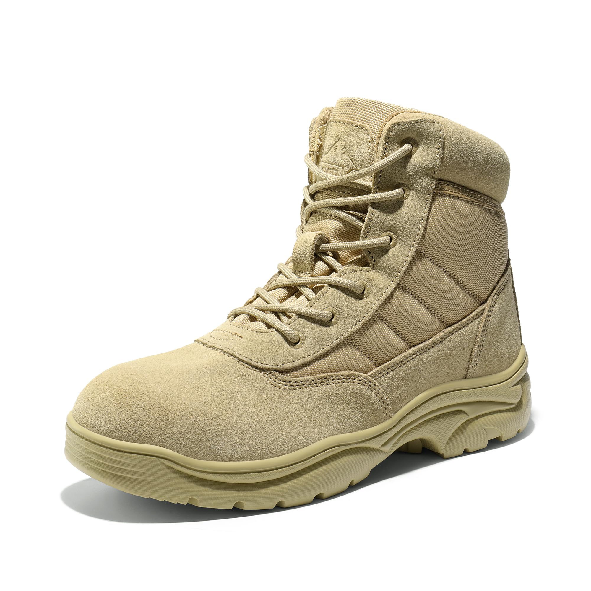 NORTIV 8 Men's Waterproof Tactical Work Boots Leather Outdoor Hiking Military 6 Inches Motorcycle Combat Boots