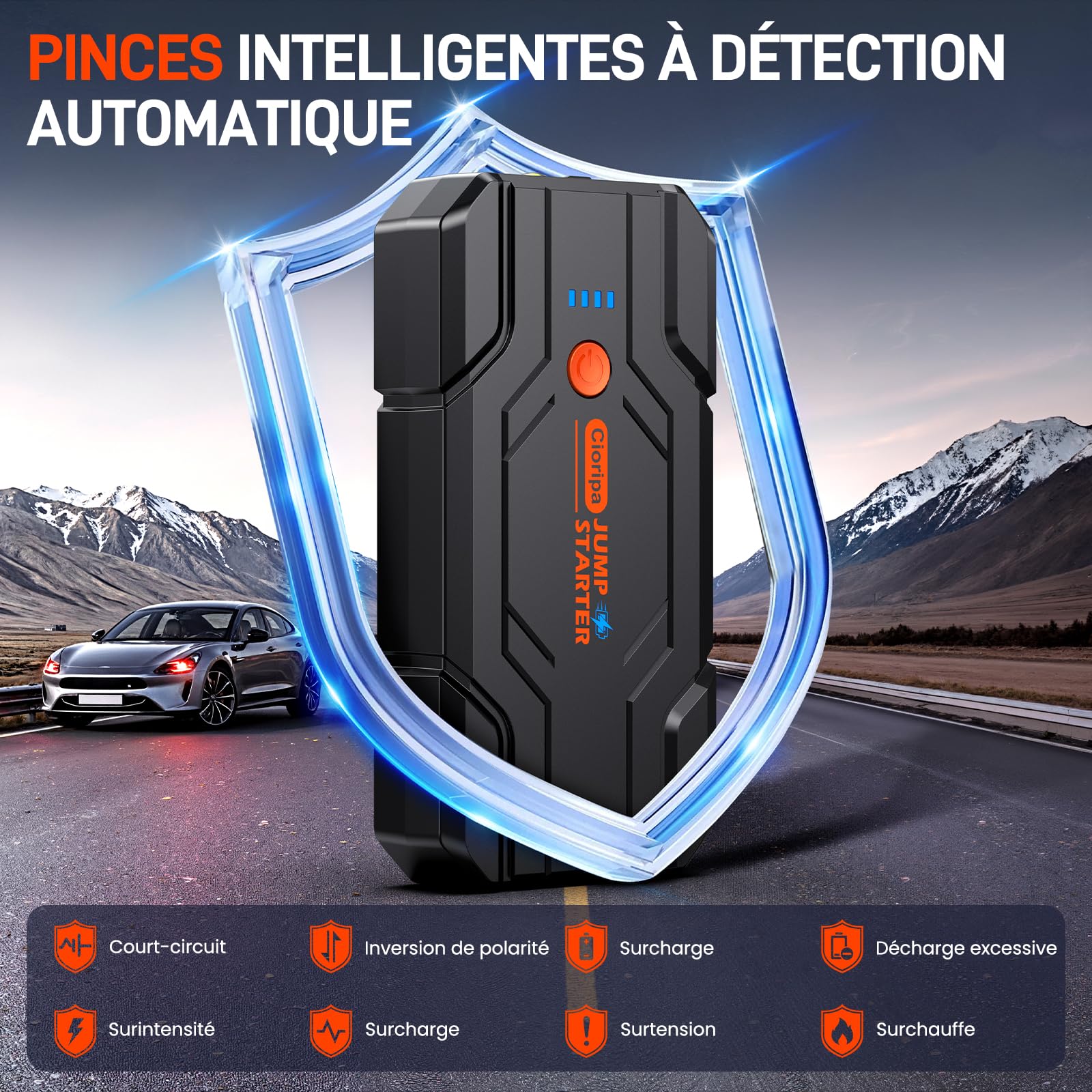 Booster Batterie Voiture 𝟏𝟎𝟎𝟎𝟎𝐀14.8V 9,0L Gaz 8,5L Diesel Auto