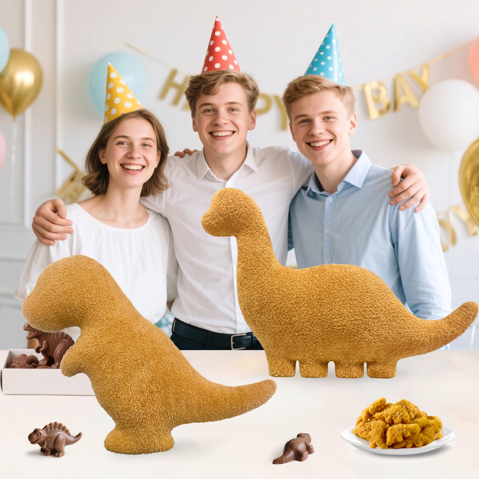 Andywoo Dino Huhn Plüschkissen für lustige Geburtstagsgeschenke, niedliches Plüschtier für Jungen und Mädchen, Dinosaurier-Geschenke für Kinder, Jugendliche und Erwachsene