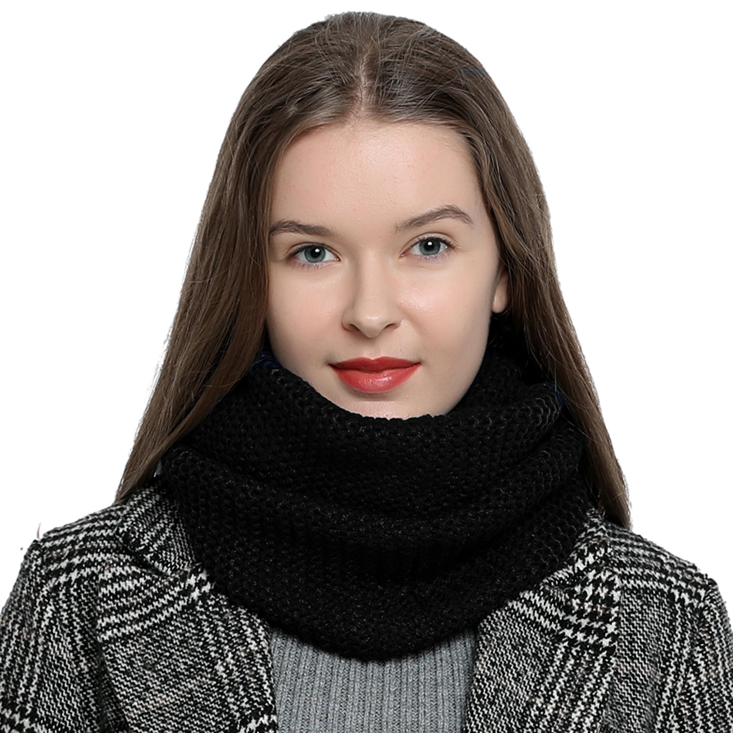 DonDon Loop Schal Damen Winter Schlauchschal Winterschal Rundschal weich und warm
