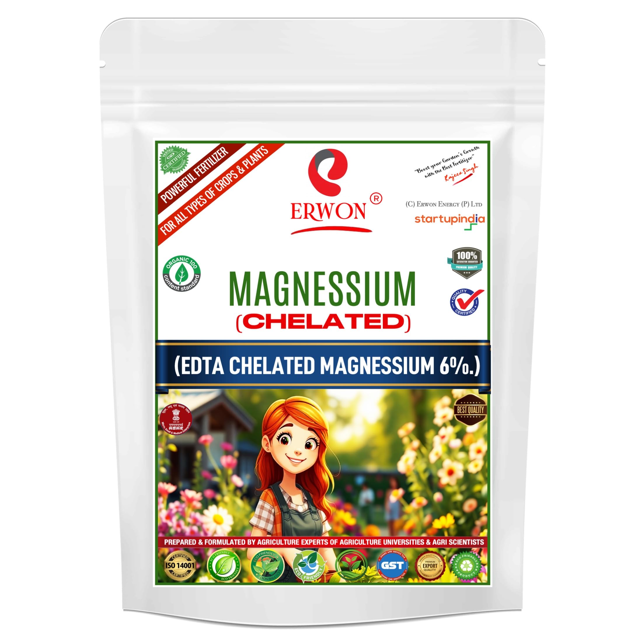 Erwon® Chelated Magnesium (Magnesium Mg 5% EDTA Chelated), Powerful Essential Organic Fertilizer for Fast Growth of All Plants. (900 gm)-image-32