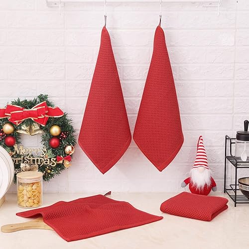 Miniatura 528 de Kitinjoy - Paños de cocina 100% algodón, paquete de 6 paños de cocina ultra suaves y absorbentes para secar platos, toallas de cocina de secado