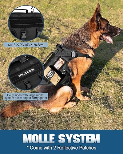 Miniatura 5 de PETNANNY - Arnés táctico para perros grandes, chaleco de servicio para perros grandes, cobertura completa de cuerpo en arnés de entrenamiento para