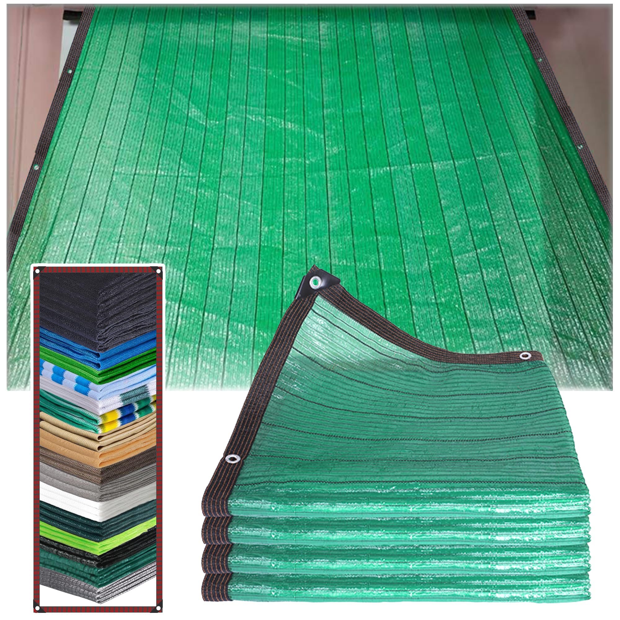KLGFBDC 90% UV Protection Shade Cloth Green HDPE for Balcony Pergola Pool Garden Greenhouse Chicken Coop Camping (12x17m)