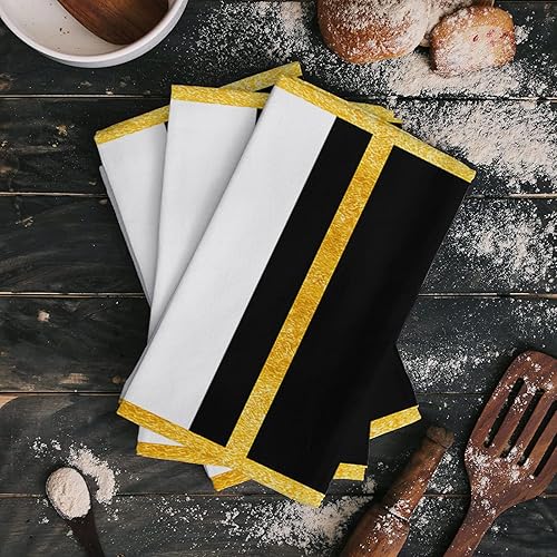 Miniatura 2 de Juego de 2 paños de cocina reversibles para secar platos, juego de 2 paños de mano de algodón absorbentes para encimera de cocina, paños de cocina