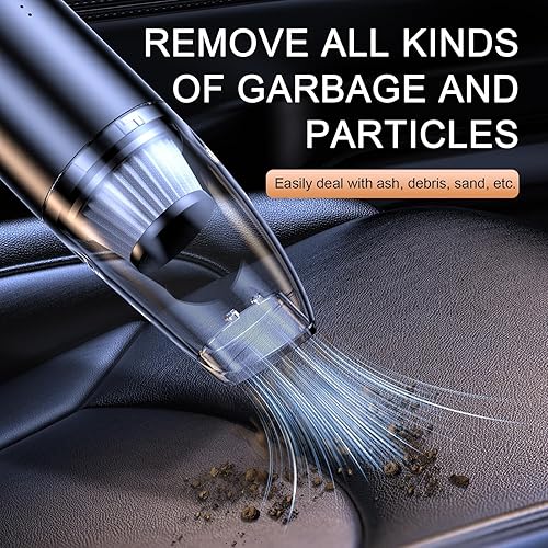 Miniatura 4 de Q&F Tech Aspiradora de manoaspiradora de automóvil, aspiradora recargable portátil inalámbrica para automóvil, hogar y oficina, mini aspiradoras