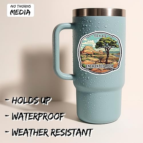 Miniatura 2 de Calcomanía de roca encantada de Texas Wilderness Nature, vinilo pequeño impermeable para botella de agua, taza, libro de pasaporte, libro de
