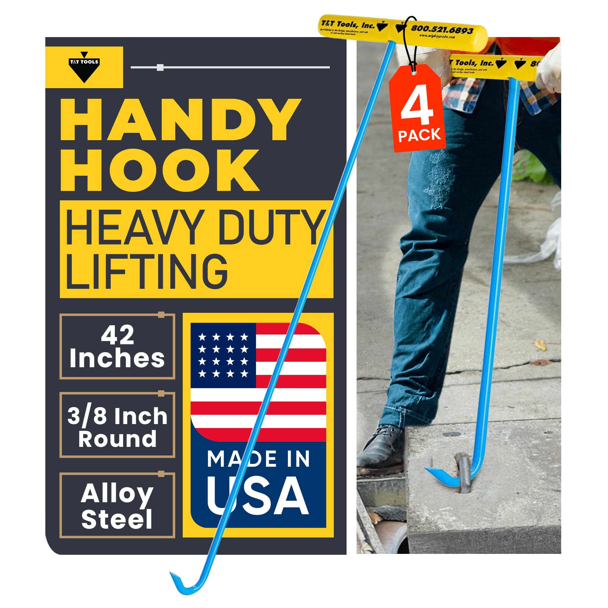 T&T Tools 30" Handy Hook Lift Tool - 2 Pack -17 T&T Tools 30" Handy Hook Lift Tool - 2 Pack -17