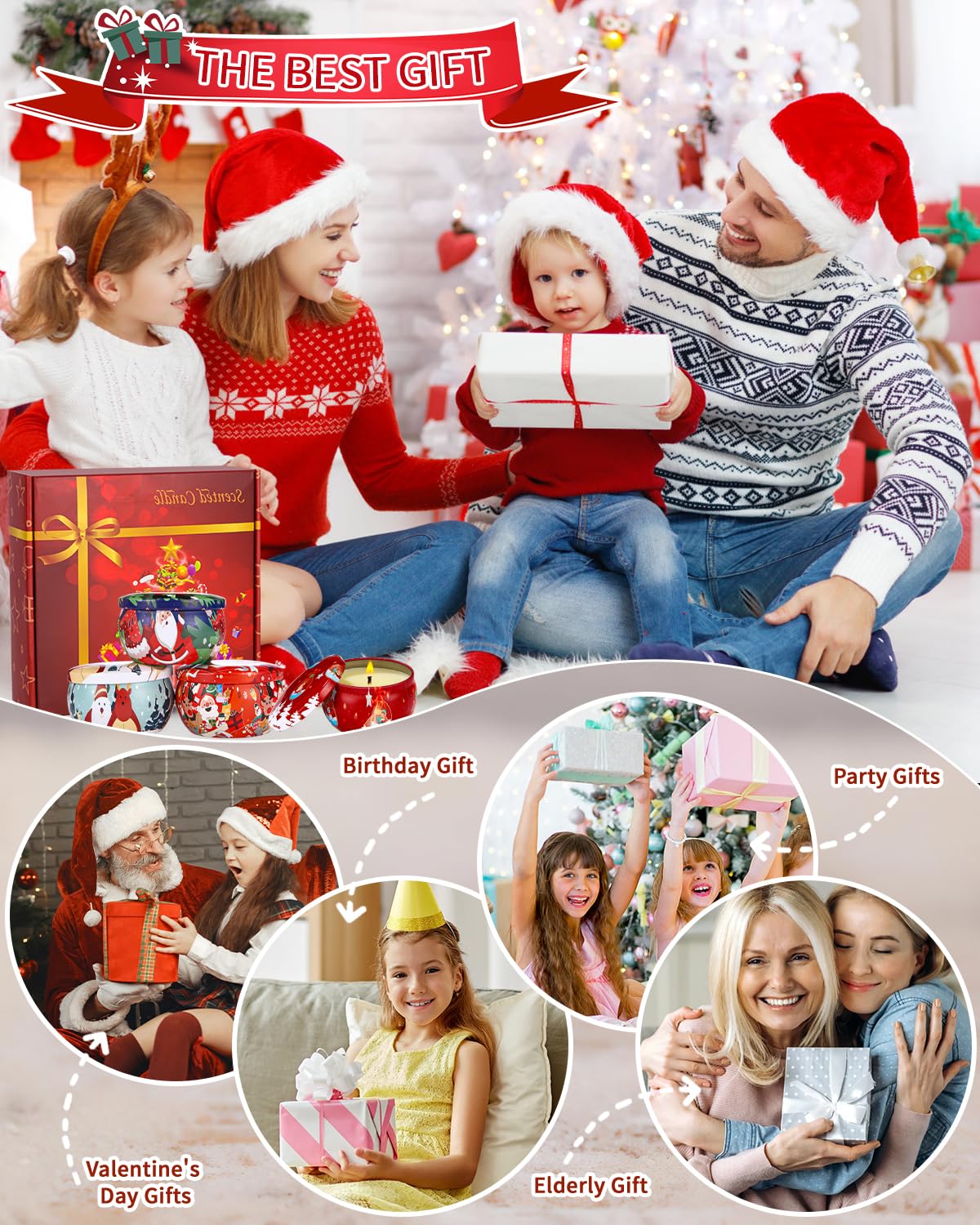 4 Stück Duftkerzen, Duftkerzen Geschenkset, 2,5 OZ Sojawachs Aromatherapie Kerzen,Damen Aroma Kerze Geschenk-Set für Geburtstag Geschenk, Valentinstag
