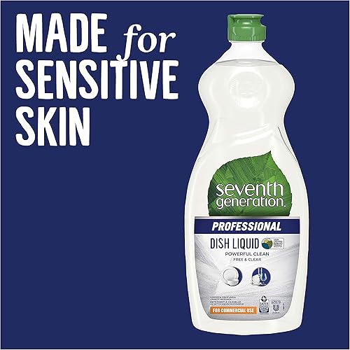 Miniatura 3 de Seventh Generation Líquido profesional para platos, libre y transparente, sin perfume, hipoalergénico para pieles sensibles, 25 onzas líquidas