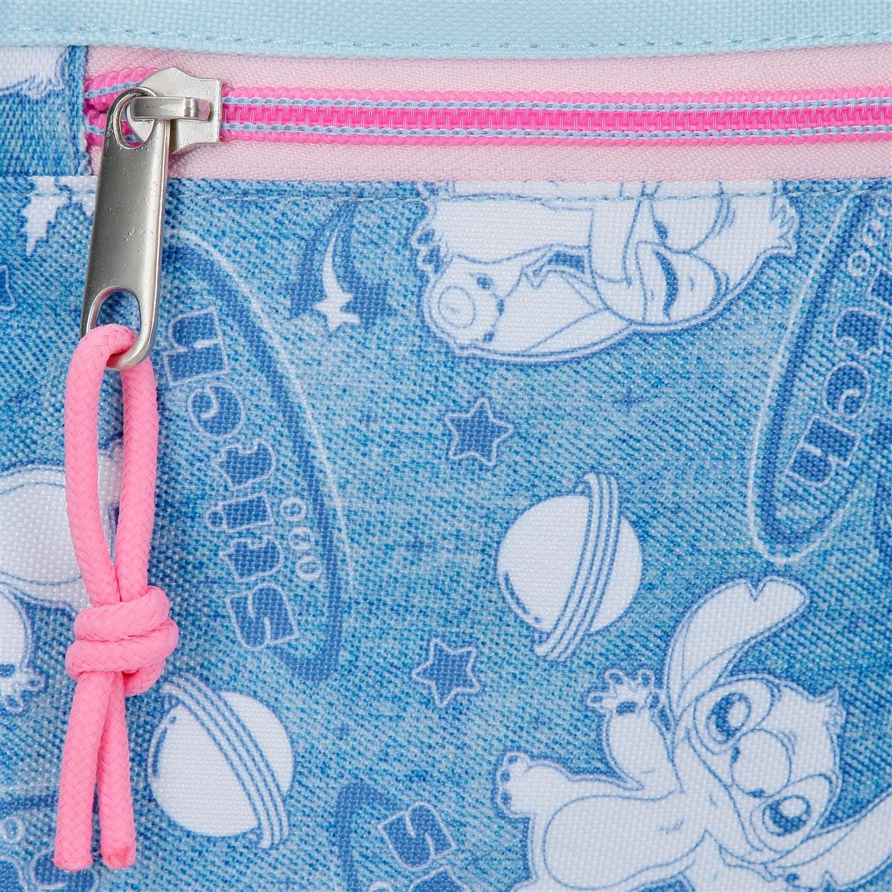 Disney Joumma Stitch Hearts Zaino Scolastico Doppio Scomparto 15.6" Blu 32x44x17 cm Poliestere 23.94L