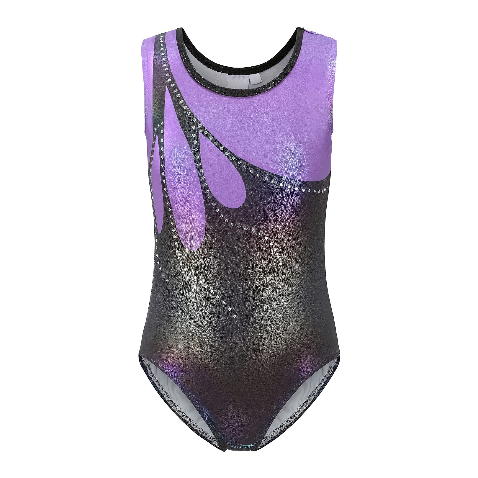 lakiolinslakiolins Gymnastics Leotards for Girls Shiny Beads Dripping Metallic Dance Ballet Leotard
