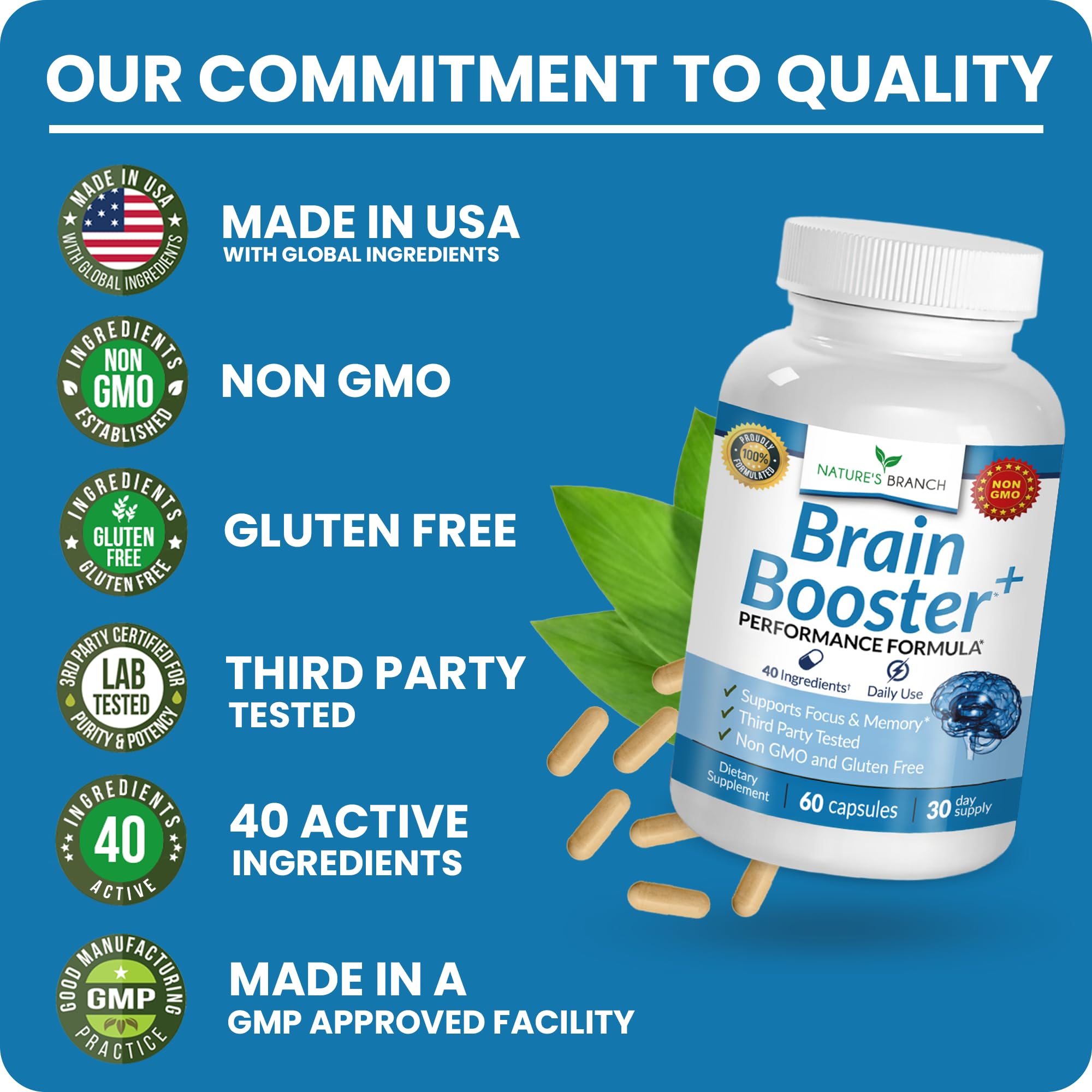 40-in-1 Brain Supplements For Memory And Focus - Performance Formula — Amazon image 7
