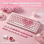 YUNZII B75 PRO Wireless Mechanical Keyboard,75% Layout with Knob,Hot Swap Gasket Custom Structure,Creamy Pre-lubed Switches,RGB Backlit,Bluetooth/Type-C/2.4G for Win/Mac (Pink, Milk Switch)