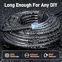 Vista 6 de Teslong Cámara de boroscopio USB-C de 50 pies con luz, solo compatible con teléfonos Android iPhone 15/16/17, endoscopio flexible impermeable de 50