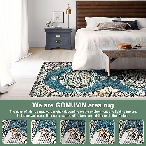 Miniatura 8 de Alfombra de área grande de 4 x 6 pies, alfombra ovalada lavable de lana sintética, alfombra de lana sintética, alfombra de decoración de guardería,