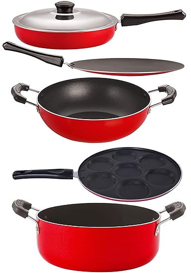 Nirlon Non-Stick 5 Piece Highly Durable PFOA Free Aluminium Combo Kitchen Utensil