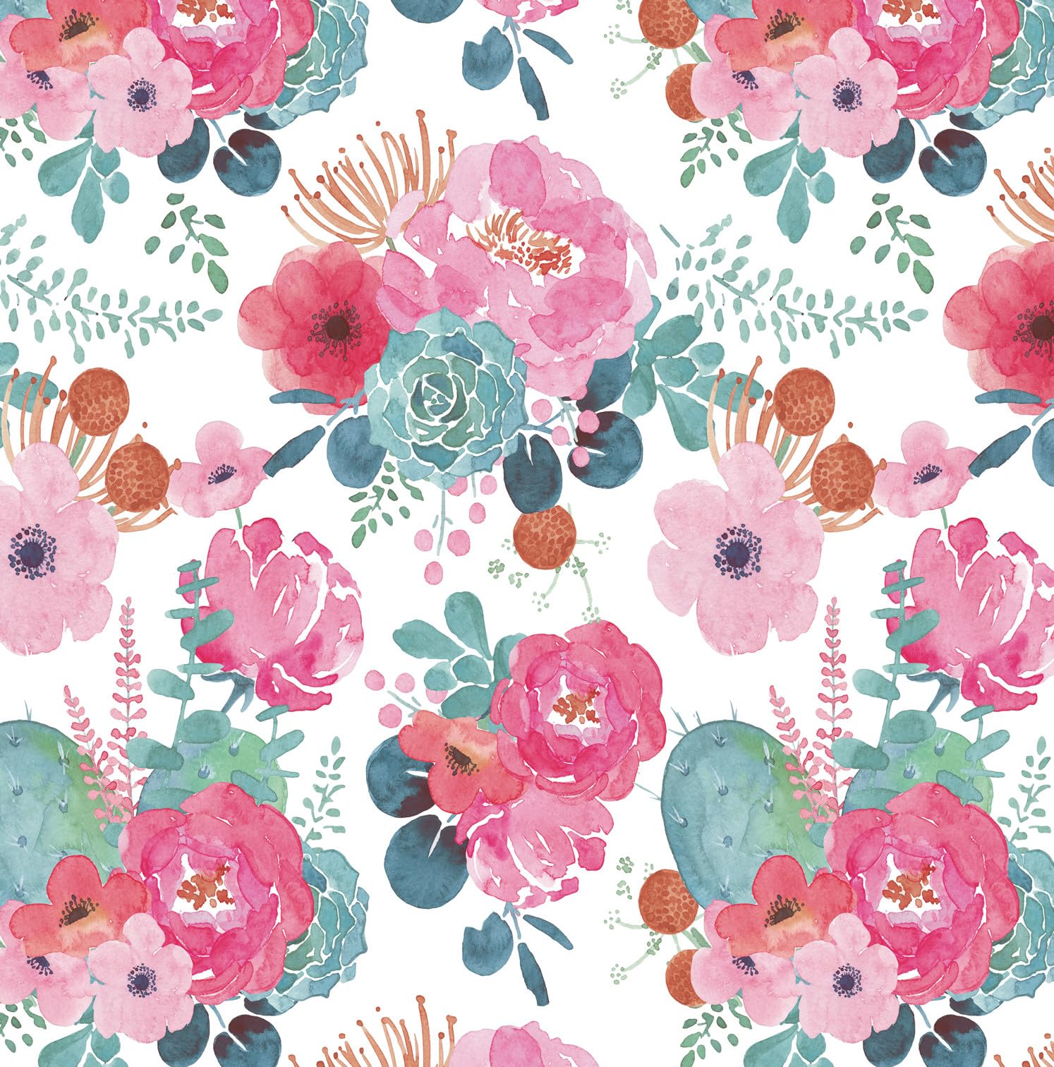 myforHD Tapete Selbstklebende Fototapete Wandpapier Blume Folie Dekorfolie Möbelfolie Klebefolie Pflanzen Laub Blumen Design 44cmX1000cm Vintage Wanddeko Wandtapete Wohnzimmer Schlafzimmer