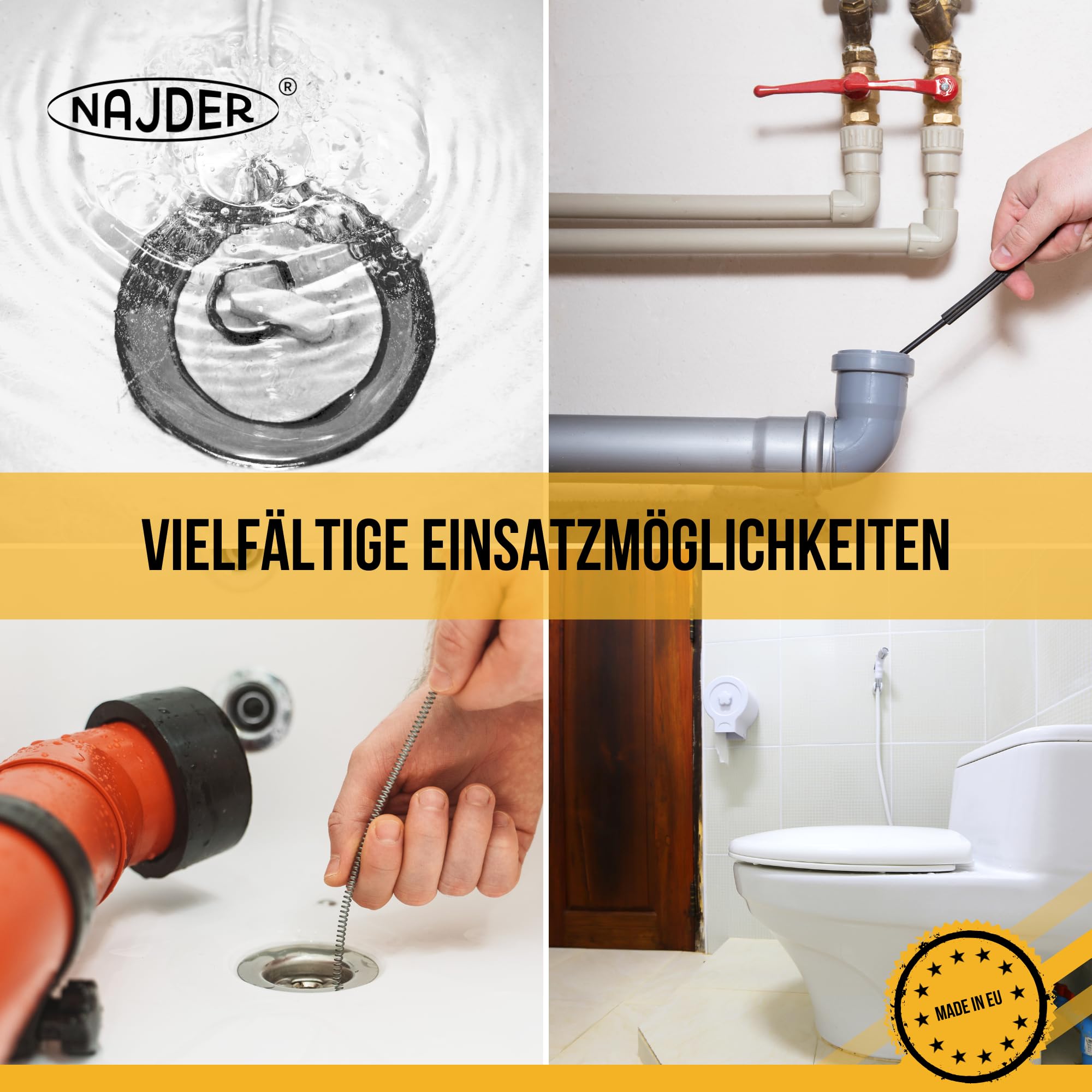 Die Rohrreinigungsspirale mit Kralle abwasserspirale 11 mm für Rohre 100 mm… (15 m)