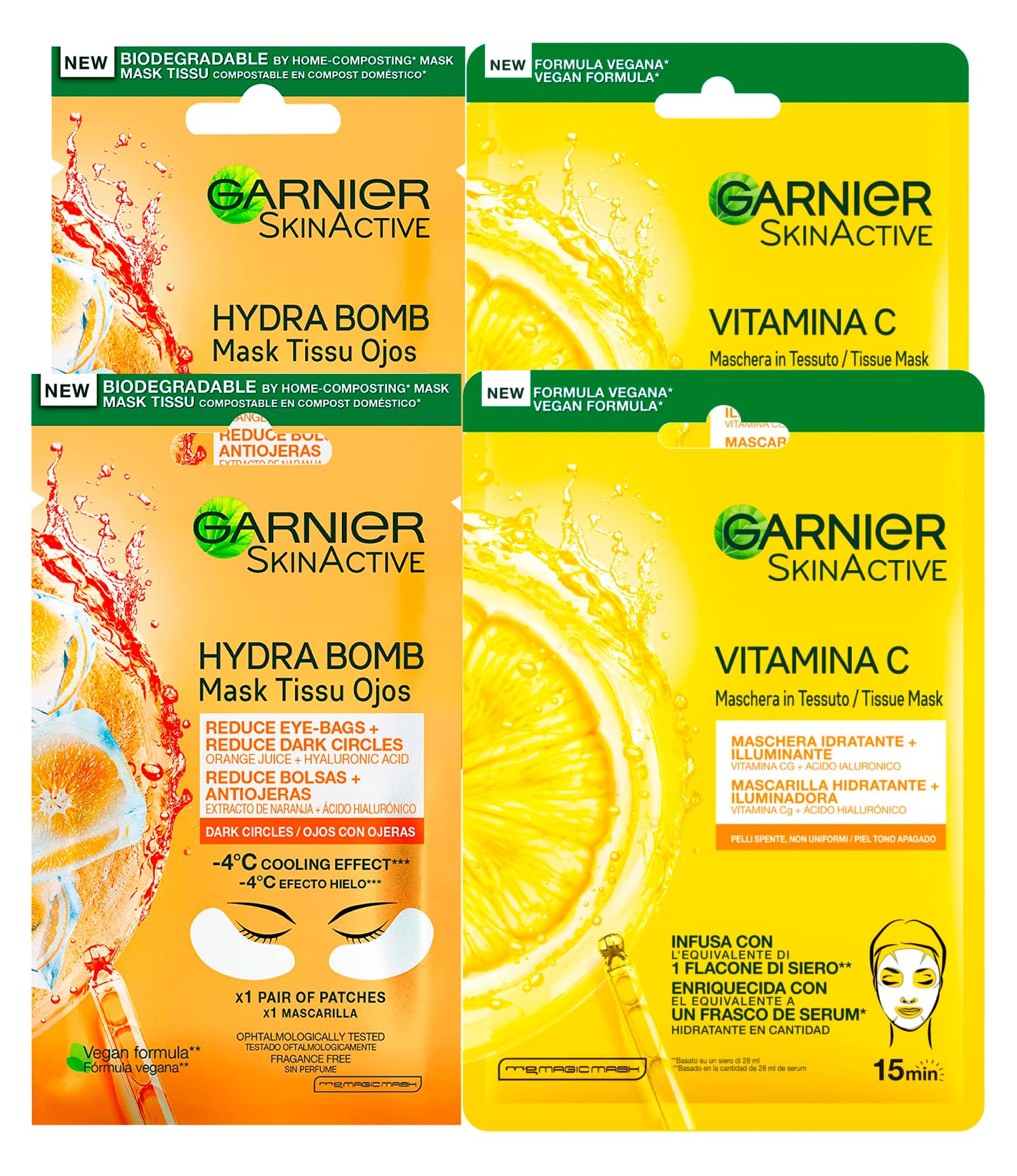 3x Garnier SkinActive Hydra Bomb Mascarilla Facial en Tela Hidratante y Matificante con Té Verde y Ácido Hialurónico — view 5