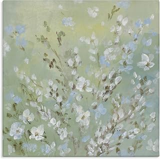 Floral Meadow Wispy Willows, 30 x 30 Inch Canvas Wall Art