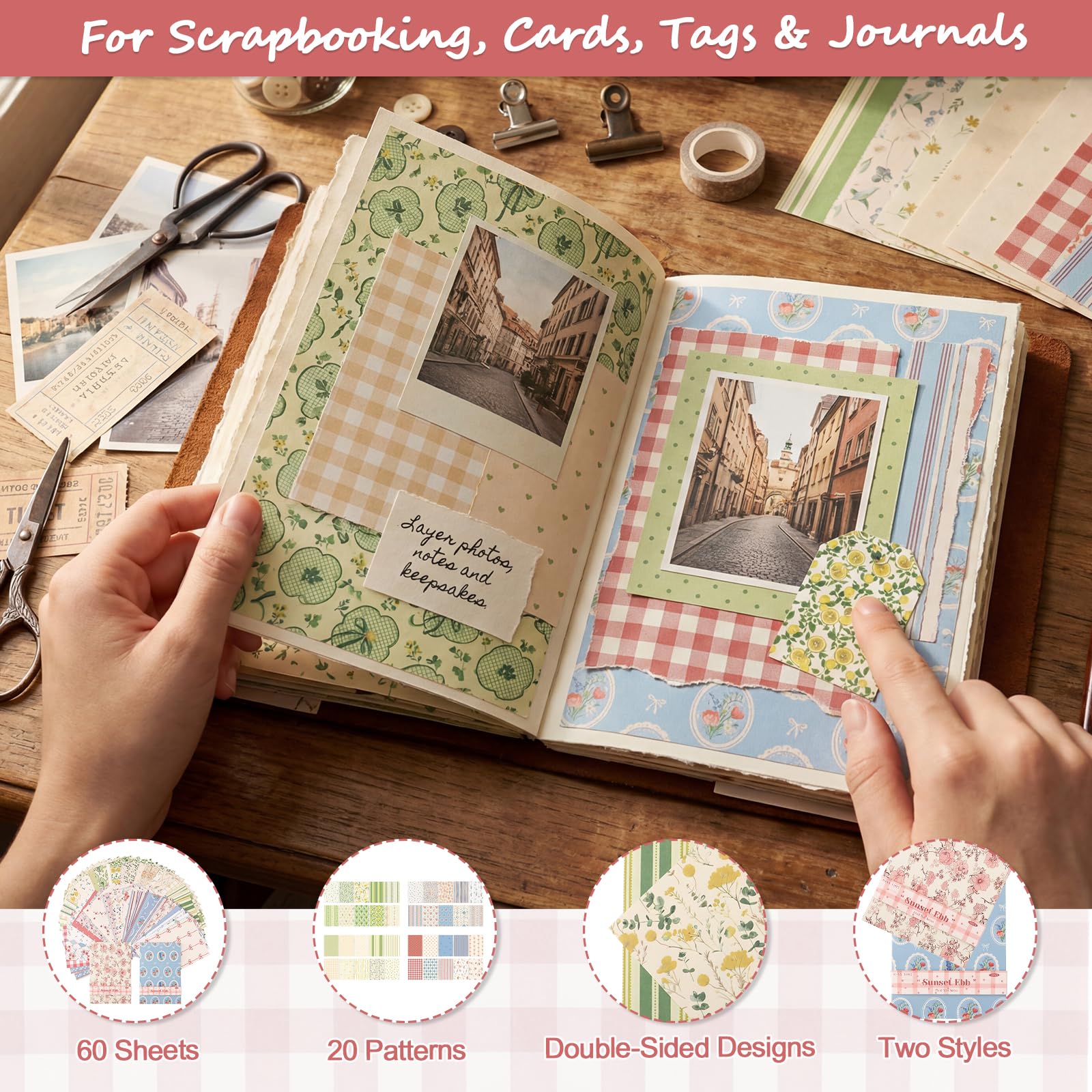 Floral Scrapbook Paper - 60 Sheets -4 Floral Scrapbook Paper - 60 Sheets -4