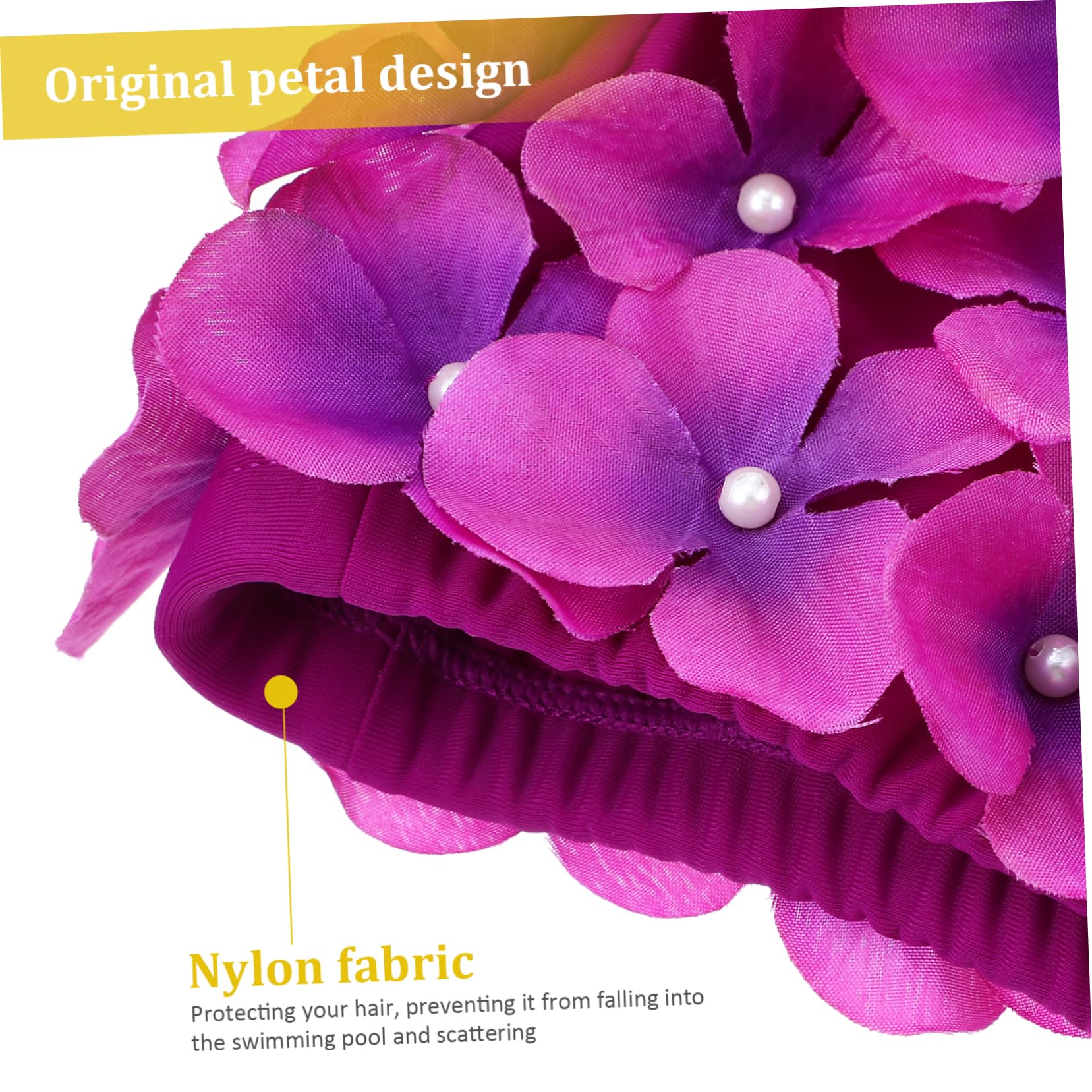 Gorro de Baño Floral 2 Piezas, Nailon Elástico para Natación