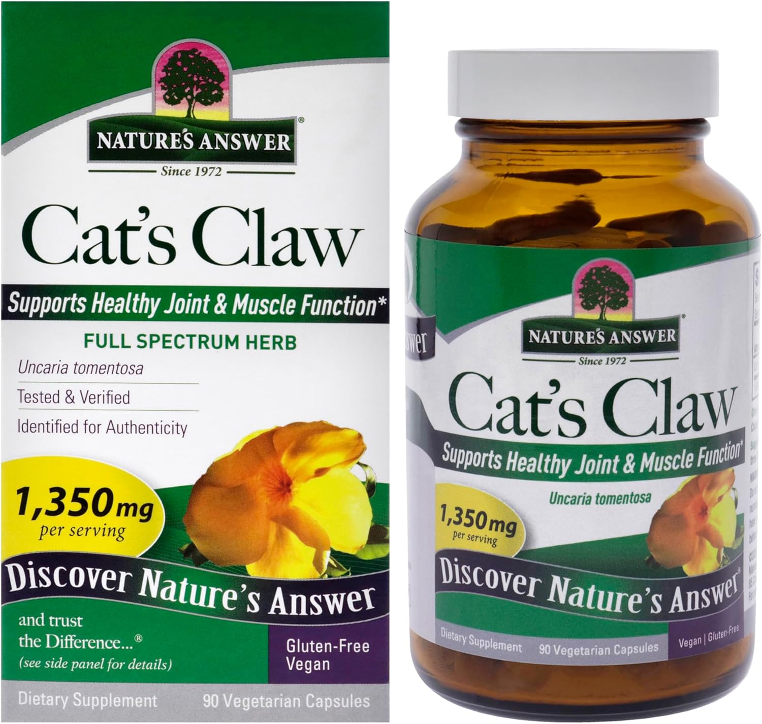 Nature's Answer Cat's Claw Inner Bark 1350 mg 90 Capsules Full
