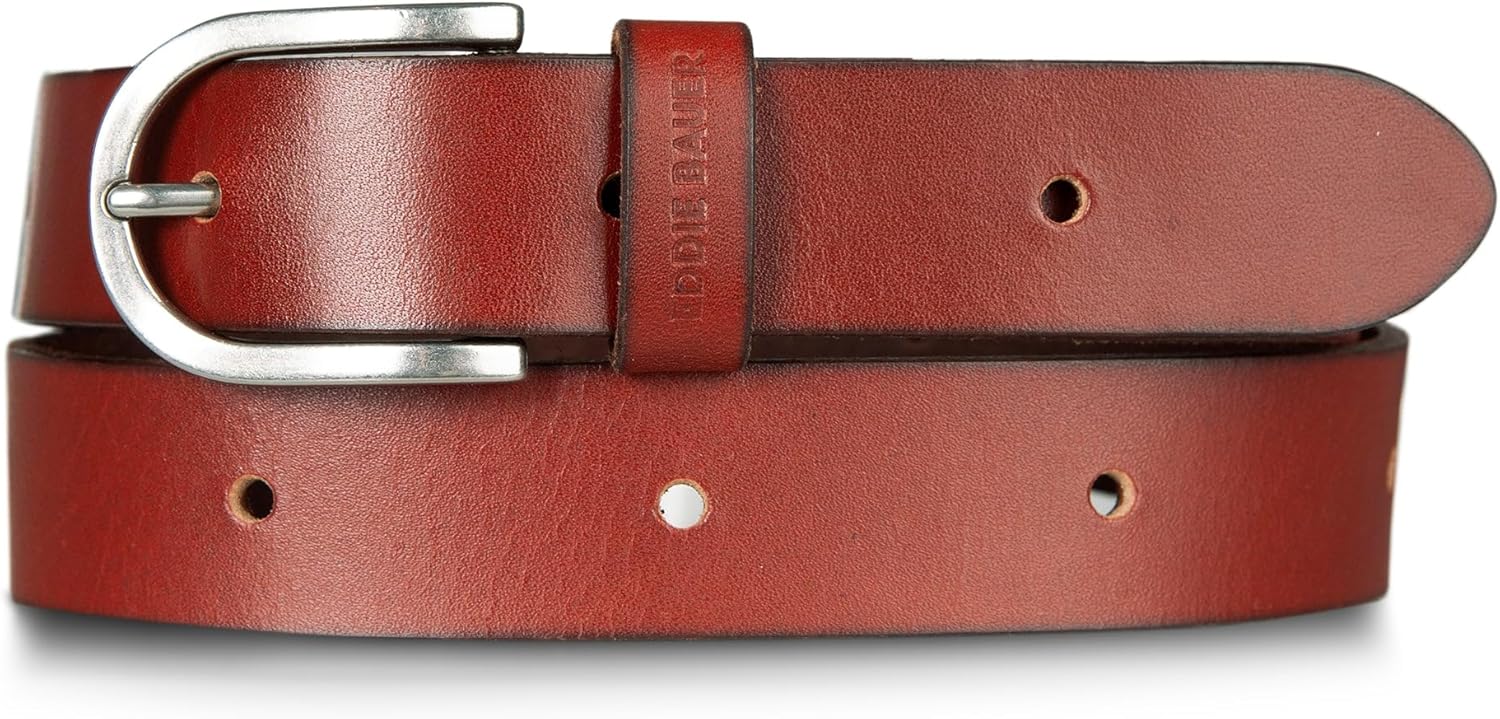 Eddie Bauer Women's Casual Leather Belts with Durable Metal Buckle