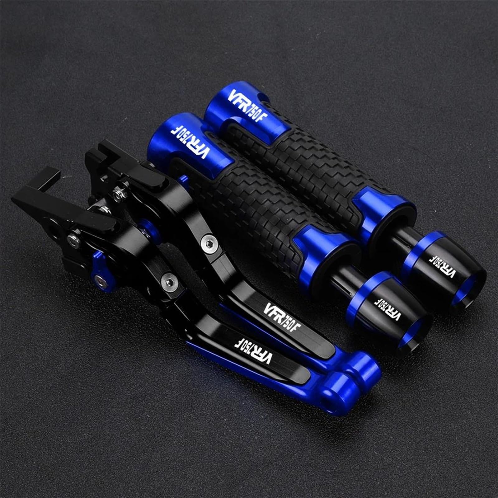 TGVSELPJ Motorcycle Part Motorcycle Brake Clutch Levers Handlebar Handle Bar Hand Grips Ends for H-onda VFR750 VFR 750 FH FV VFR750F 1986-1998(Blue)