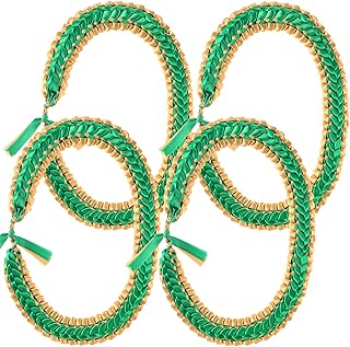 Yunlly 2025 Graduation Leis Ribbon Class of 2025 Ribbon Handmade Double Braided Necklace Adjustable Graduates Grad Leis for Graduation Gifts