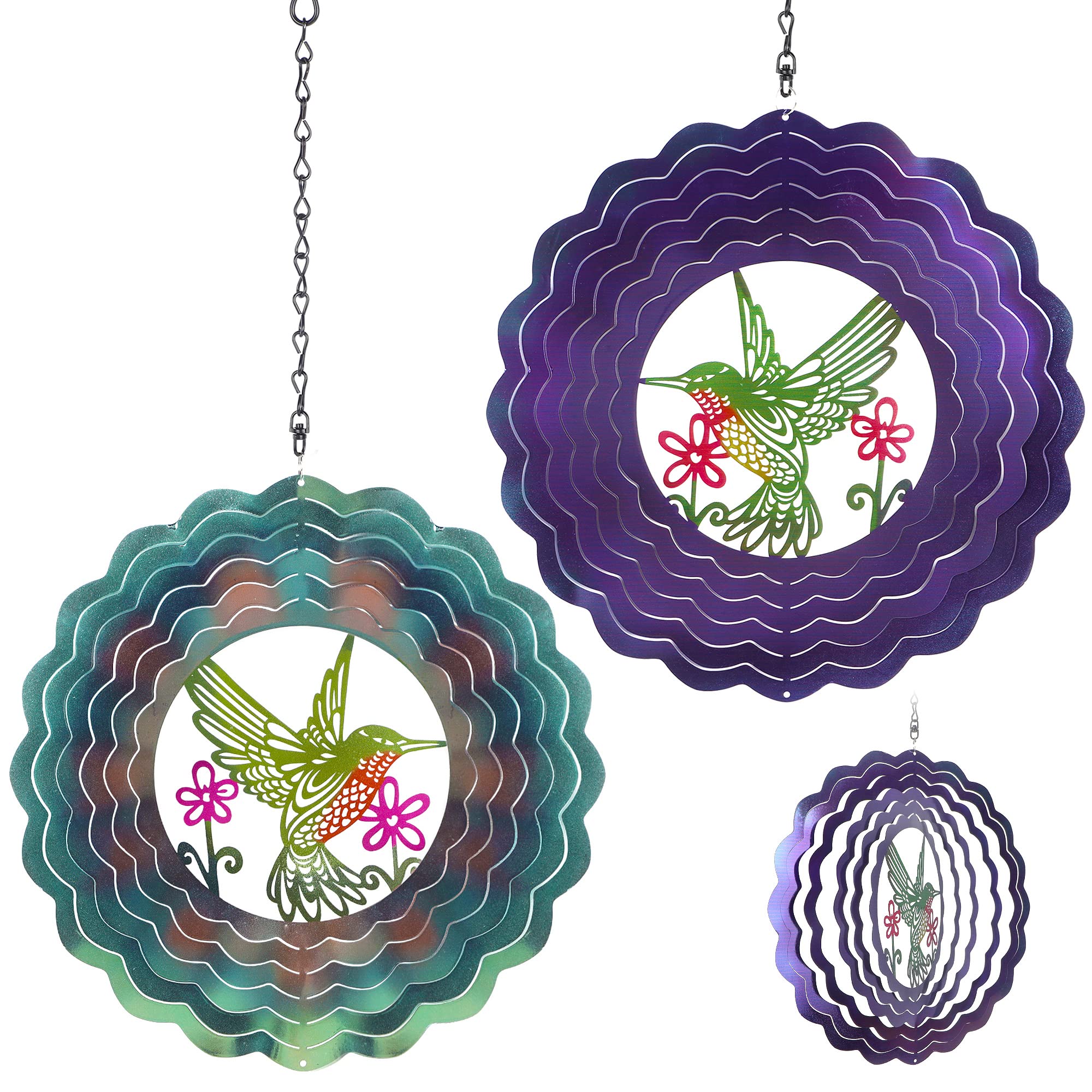 Buy Glintoper 2 Pack Hummingbird Wind Spinners, 12 Inch Stainless Steel