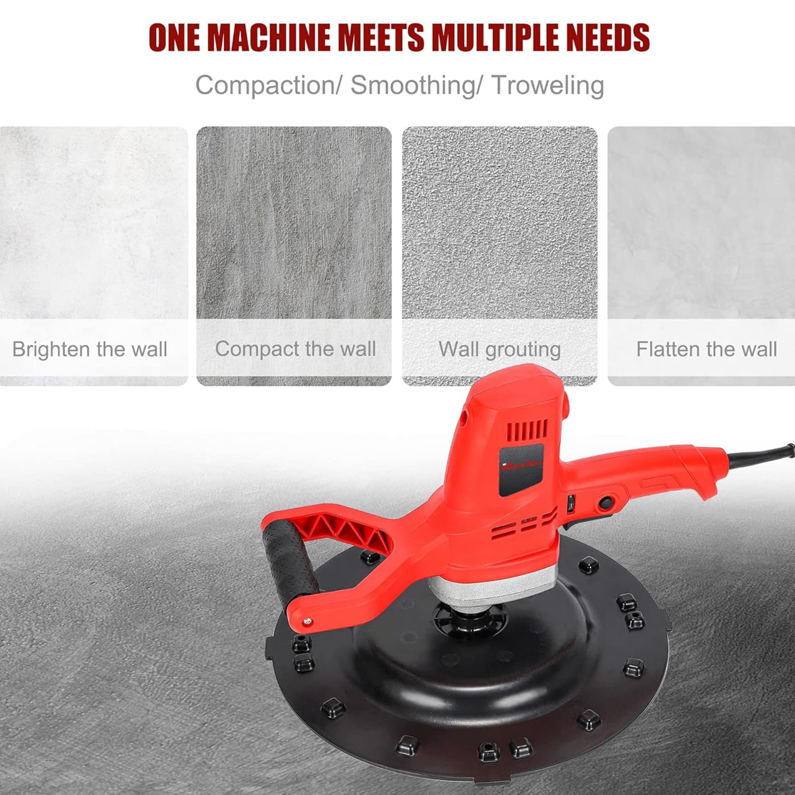 Levigatrice elettrica cartongesso, levigatrice manuale da 80-200 giri/min per cartongesso a velocità variabile per malta cementizia, cazzuola, levigatrice per superfici a parete,1battery