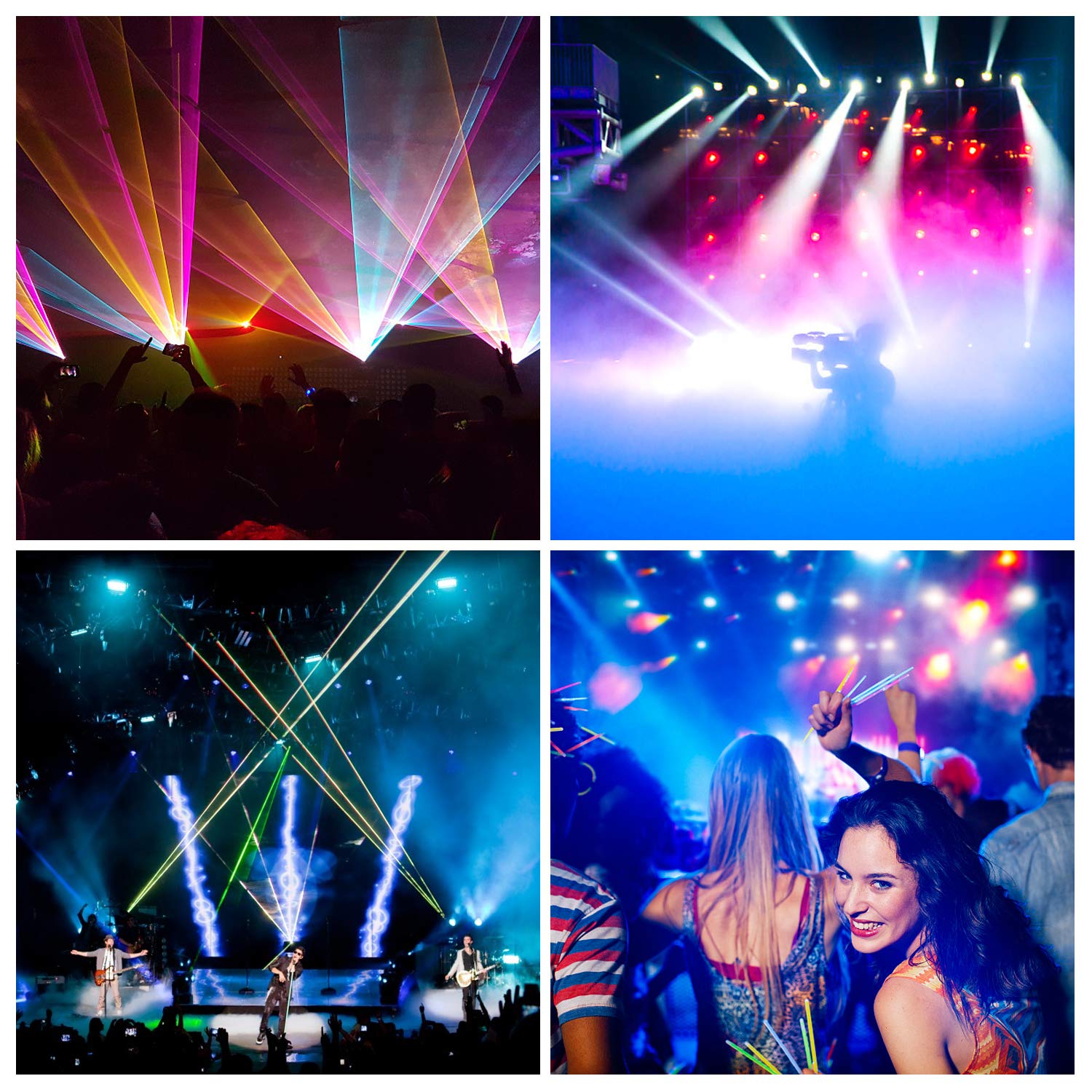 Iluminación de Escenario, Luz de Escenario LED AGPtEK RGBW 4 en 1 Luz LED de Cabeza Móvil, Compatible con DMX-512 con 4 Modos de Control para Fiestas, Conciertos, Escenarios de Actuación