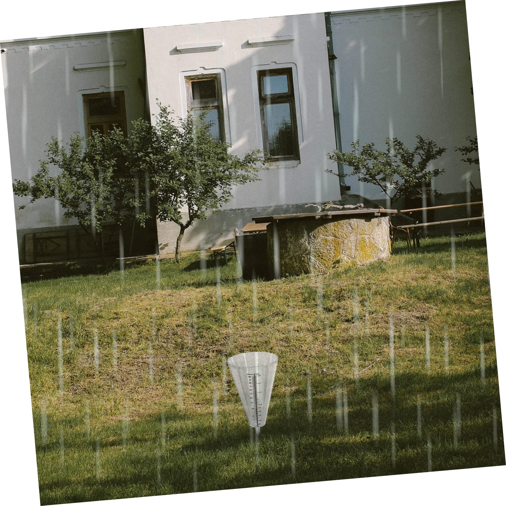 HANABASS 3pezzi Misuratore Di Pioggia Trasparente Con Doppia Scala Strumento Per La Misurazione Delle Precipitazioni Per e Aree Agricole Facile Da Installare Recinzione Design