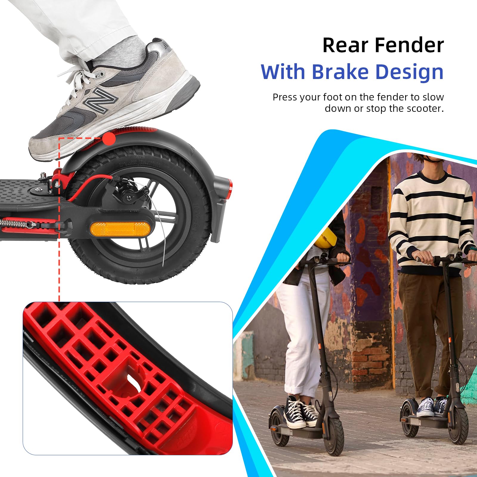 Fututech Kit Parafango Posteriore per Xiaomi M365 Pro Fanale Posteriore Supporto Tappo Antipolvere Fuoco Freno Monopattino Accessorio Scooter Elettrico Parte di Ricambio (nero