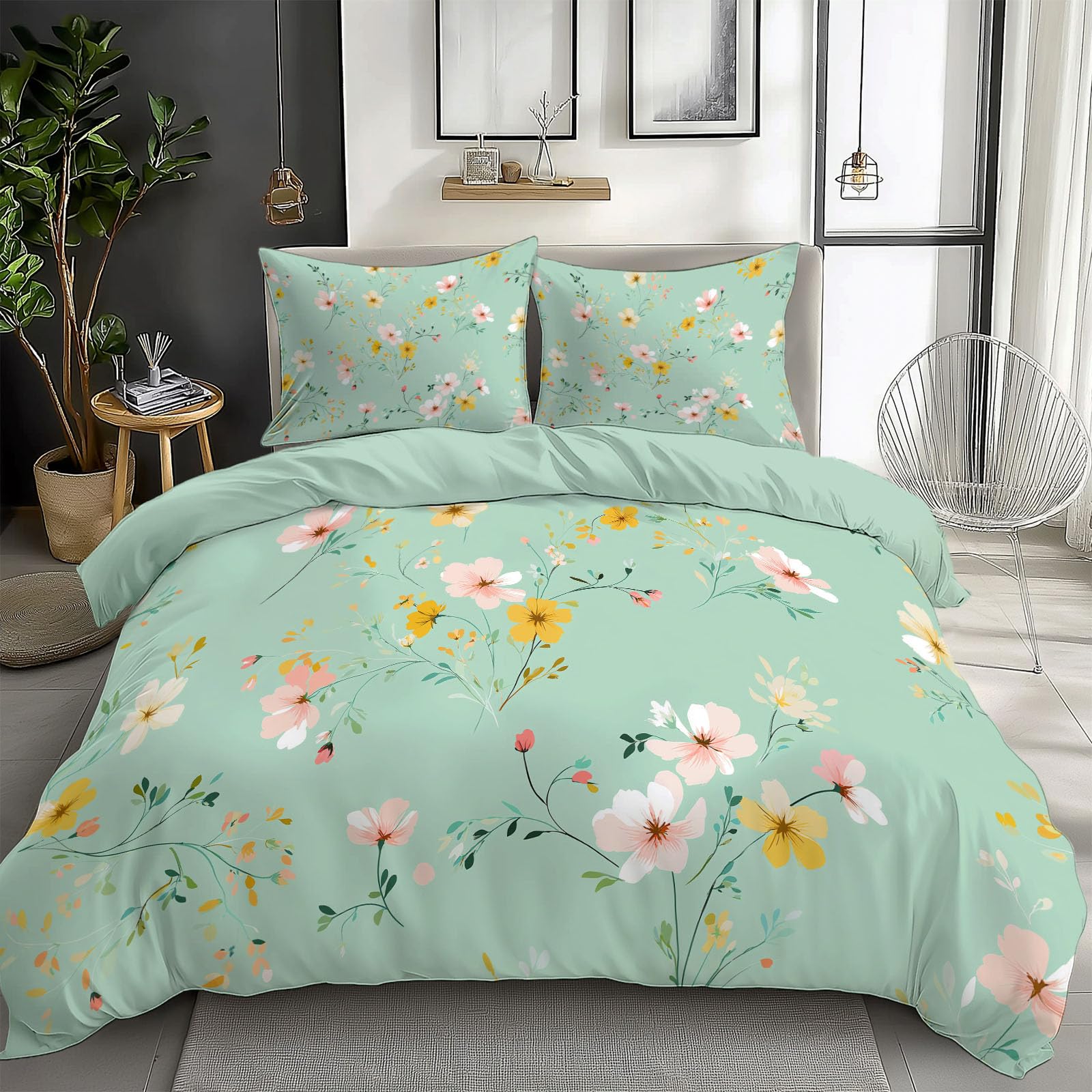 Set copripiumino singolo semplice floreale