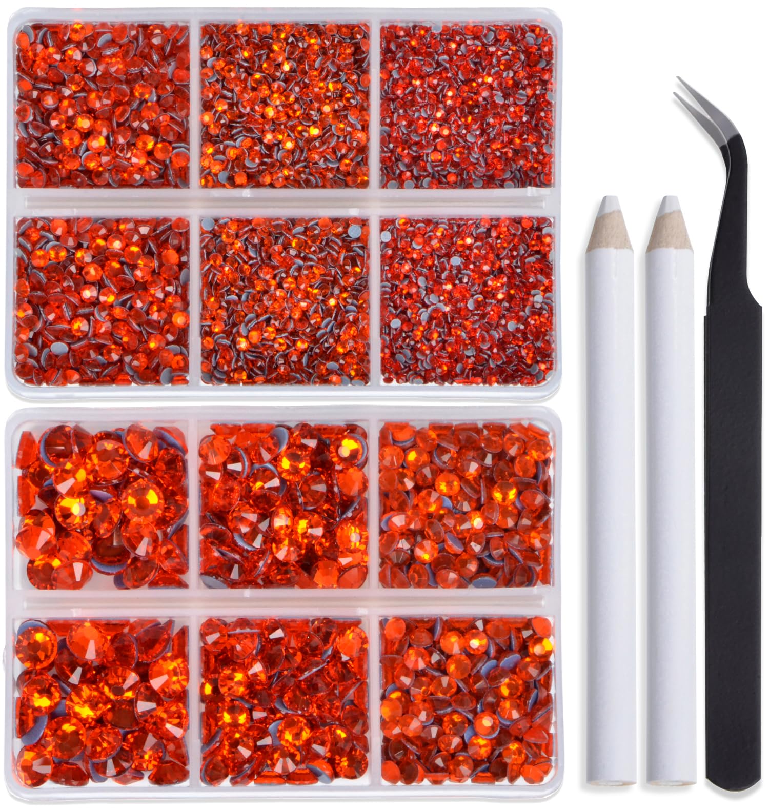 Bymitel Hotfix Crystal Rhinestones Round Gems for Crafts,Mixed 6 Sizes with Wax Pencil Kit, Hyacinth 1.6-6.3mm SS4-SS30/8000pcs